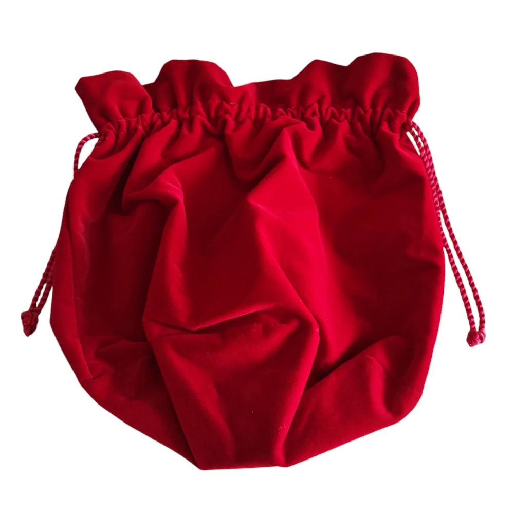 Montblanc Red Velvet Pull String Cinch Duster Bag